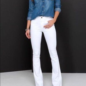 NEW bebe Ash White Stretch Boot Cut Jeans